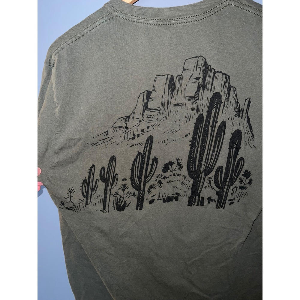 Call Your Mother Mens Olive Green Desert Cactus Graphic T-Shirt Size M - Picture 2 of 5